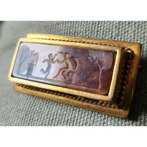 19th Century Agate Intaglio Brooch