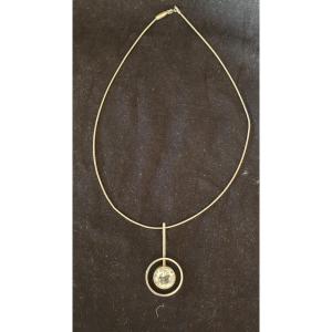 Niels Erik 1970 Silver And Rock Crystal Necklace