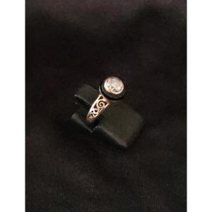 19th Century Gold, Onyx And Diamond Ring 