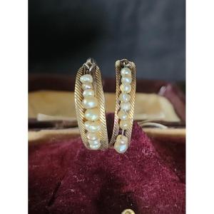 Pair Of 18th Century Silver And Fine Pearl Earrings