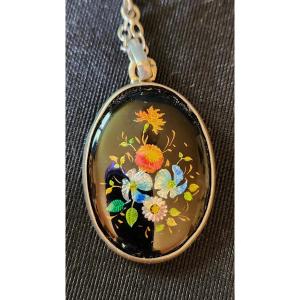 Silver And Enamel Pendant