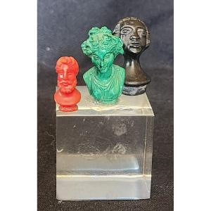 19th Century Grand Tour Miniature Stone Busts 