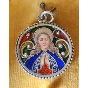 Blank Medallion In Silver, Plique A Jour And Enamel