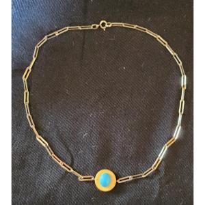 Art Deco Silver Vermeil And Bakelite Necklace