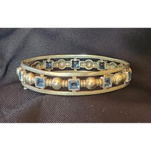 Art Deco Silver And Crystal Bracelet