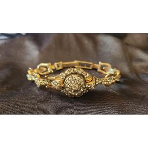 Vermeil And White Stone Bracelet, Circa 1930