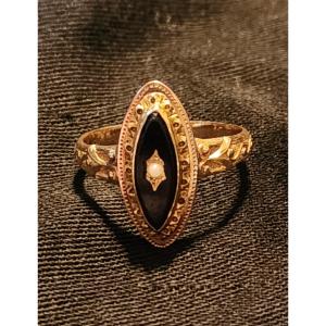 Gold, Onyx And Pearl Ring, Napoleon III 