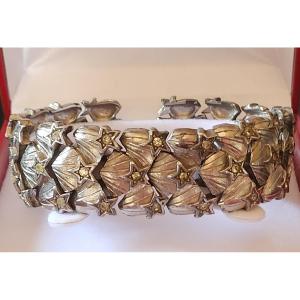 Silver Metal Bracelet Towards Art Deco