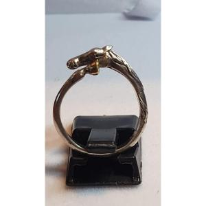 Silver And Gold Horse Ring 