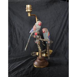 Inseparable Lamp In Brass Cloisonné With Glass Paste 