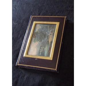 19th-century Miniature Diary In Purple Morocco Leather