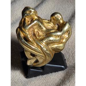 Erotic Bronze Artist's Ring, Circa 1900