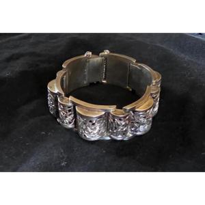 Silver Tank Bracelet Indochina Circa 1930