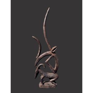  Tywara Cywara Bambara Mali Cubist Crest Mask Statue
