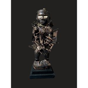 Fetiche With Nails Nkonde Statue, Kongo Nkisi Democratic Republic Of Congo