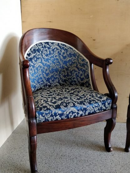 Coppia di poltrone , periodo Napoleone III, in mogano-photo-4