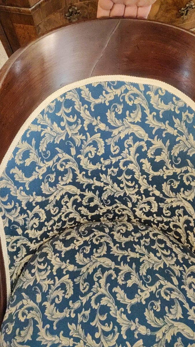 Coppia di poltrone , periodo Napoleone III, in mogano-photo-1