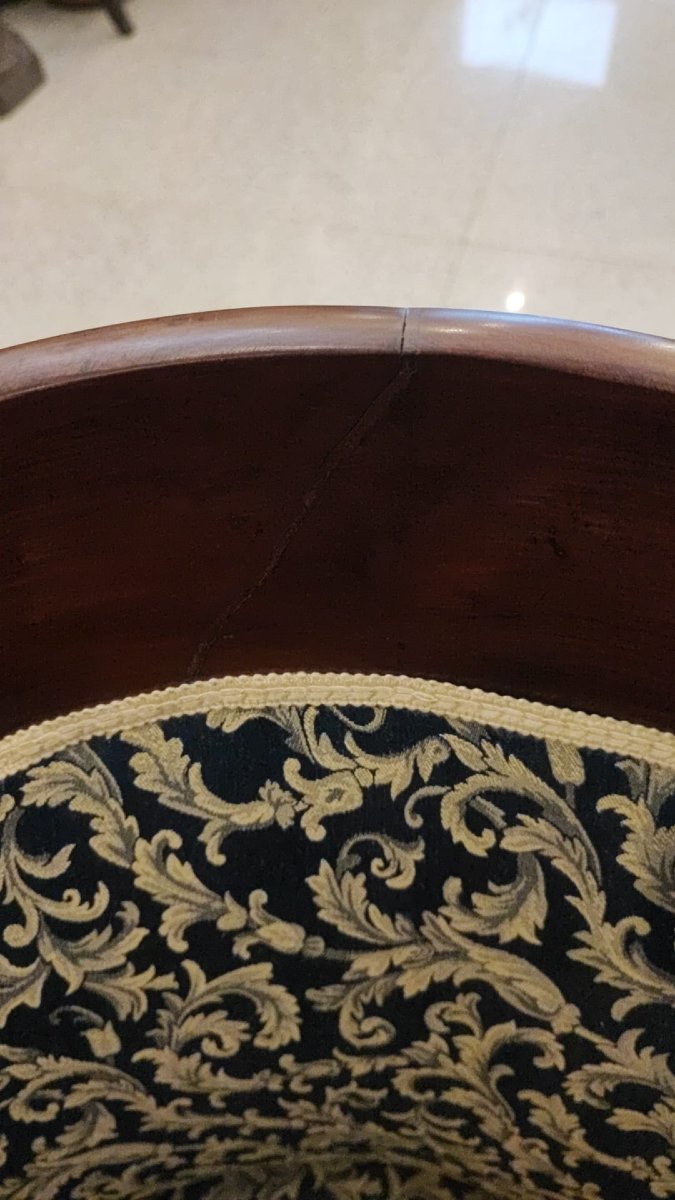 Coppia di poltrone , periodo Napoleone III, in mogano-photo-2