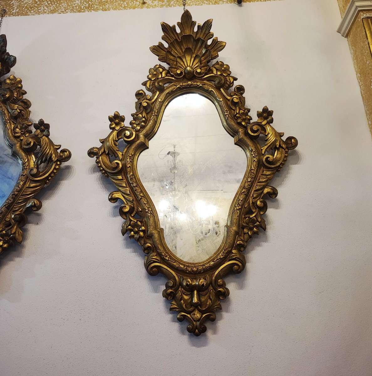 Coppia di specchiere dorate-photo-3