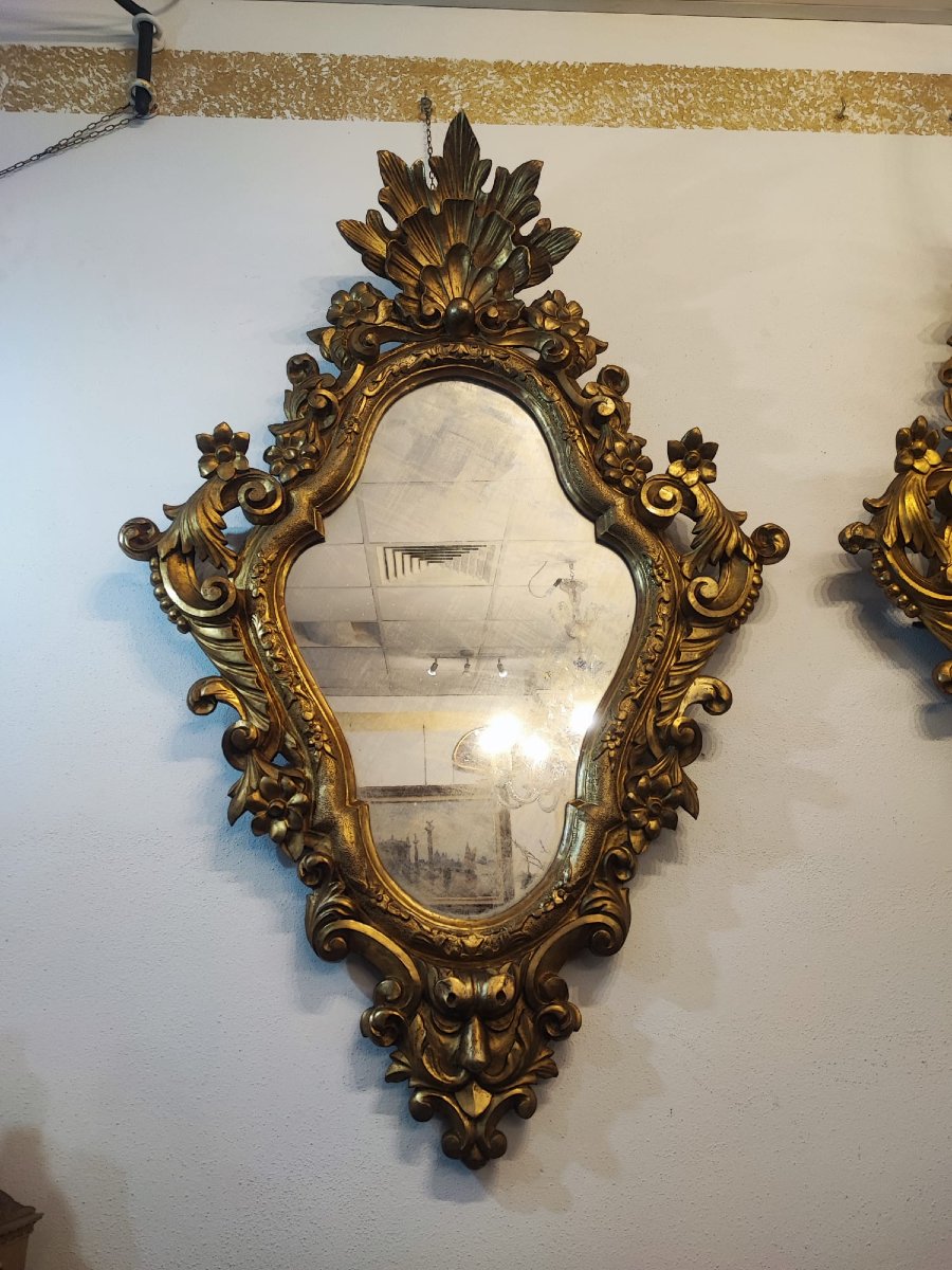 Coppia di specchiere dorate-photo-4