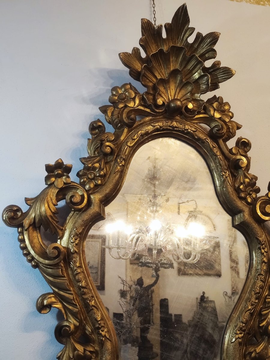 Coppia di specchiere dorate-photo-4