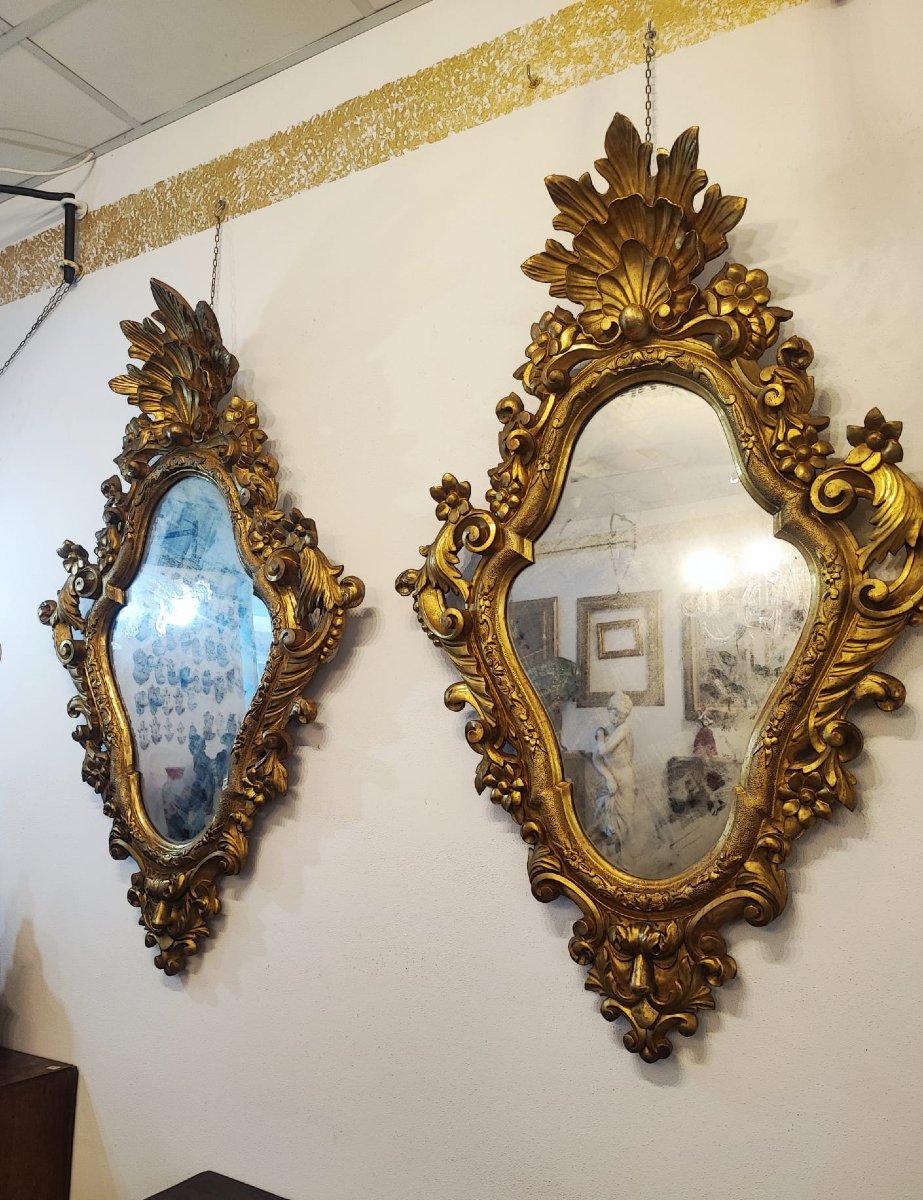 Coppia di specchiere dorate-photo-6