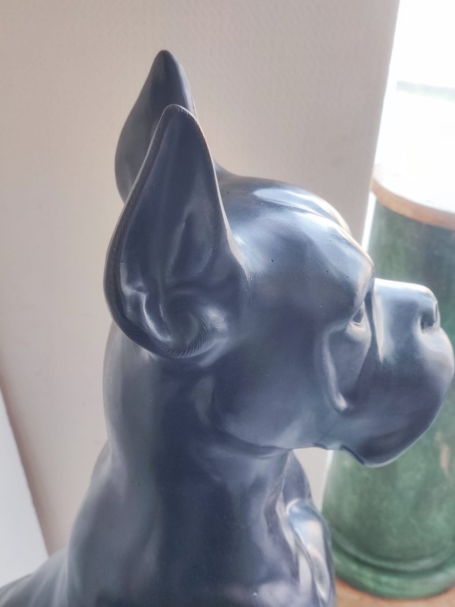 Coppia di cani in bronzo patinato-photo-1