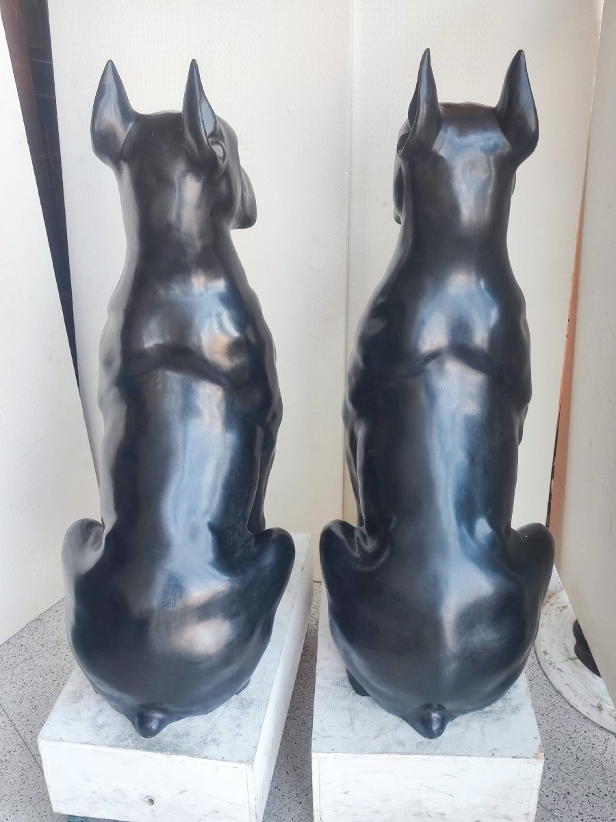Coppia di cani in bronzo patinato-photo-3