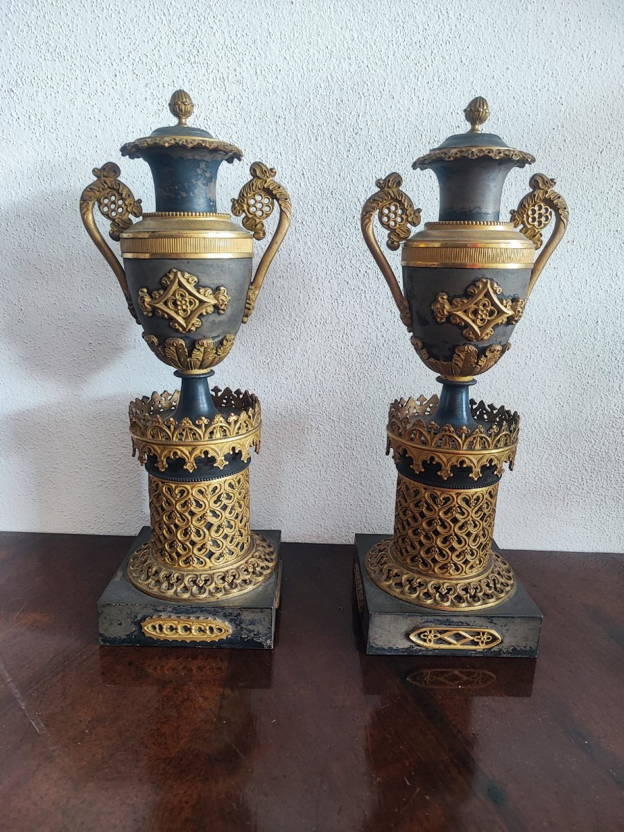 Coppia di candelieri Impero