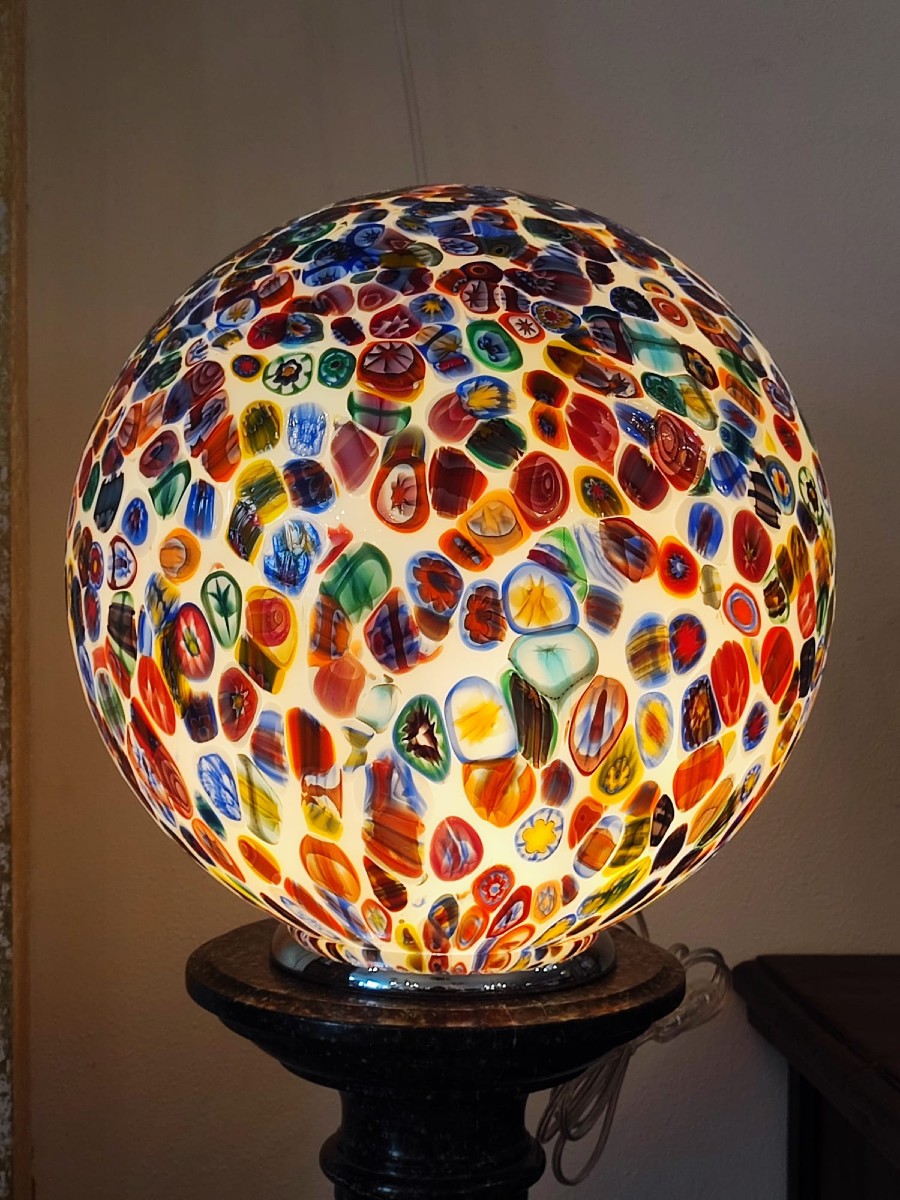 Lampada rotonda in vetro di Murano