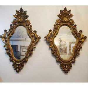 Coppia di specchiere dorate