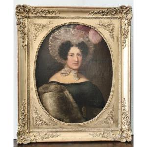 Dipinto olio su tela Nobildonna
