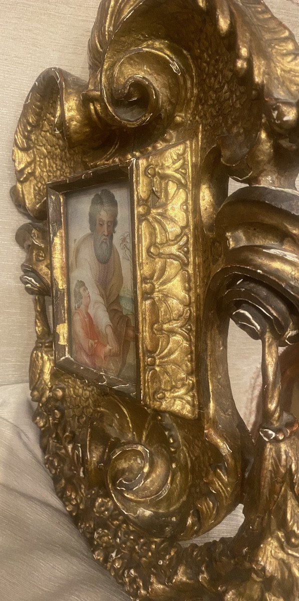 Interessante dipinto raffigurante San Giuseppe con Bambino Gesù, del XVII -photo-3