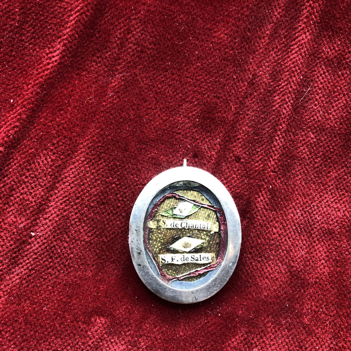 RELIQUIARIO IN ARGENTO DI S.FRANCESCA DI CHANTAL  E S.FRANCESCO DI SALES