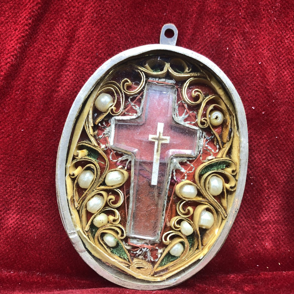 RELIQUIARIO DELLA S.CROCE IN ARGENTO ENTRO CUSTODIA DI OTTONE 