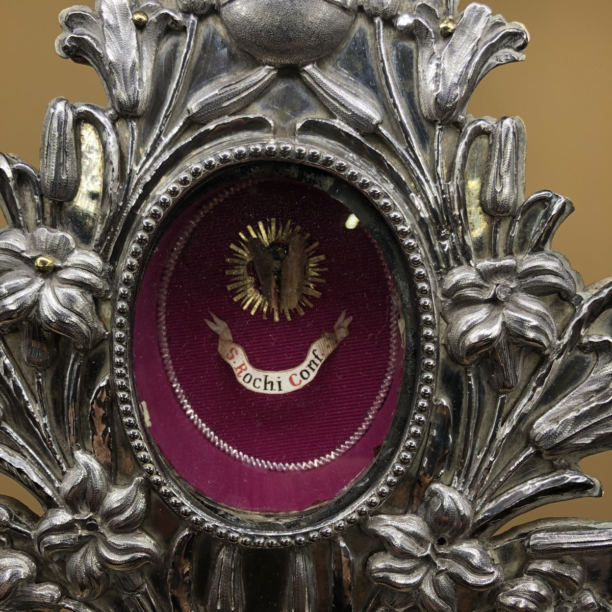 RELIQUIARIO IN ARGENTO MASSICCIO DI SAN ROCCO OGGETTO DEL PERIODO IMPERO -photo-2