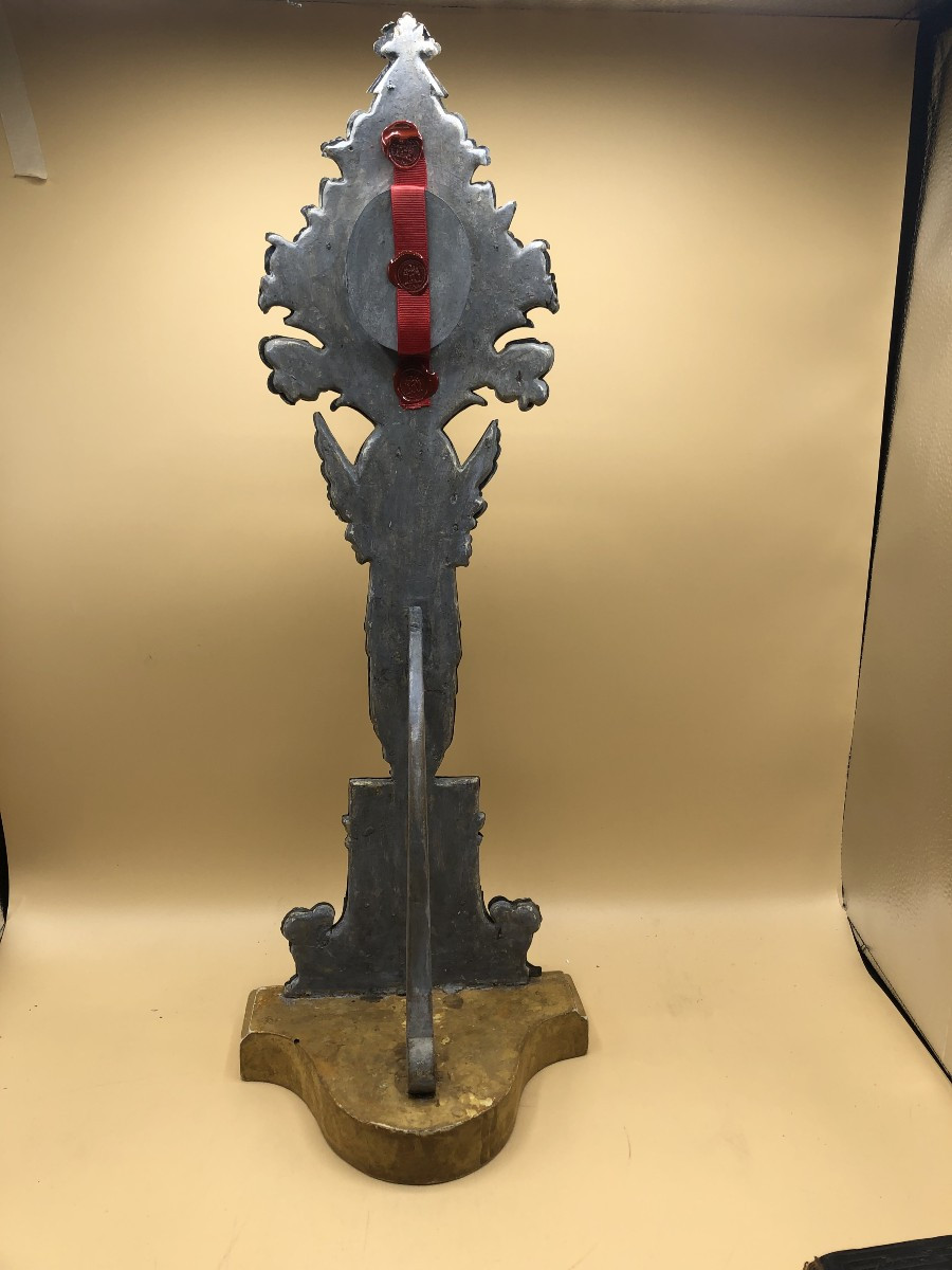 RELIQUIARIO IN ARGENTO MASSICCIO DI SAN ROCCO OGGETTO DEL PERIODO IMPERO -photo-4