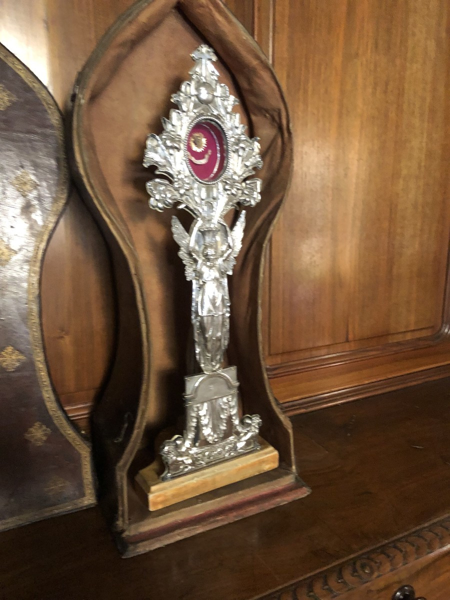 RELIQUIARIO IN ARGENTO MASSICCIO DI SAN ROCCO OGGETTO DEL PERIODO IMPERO -photo-7