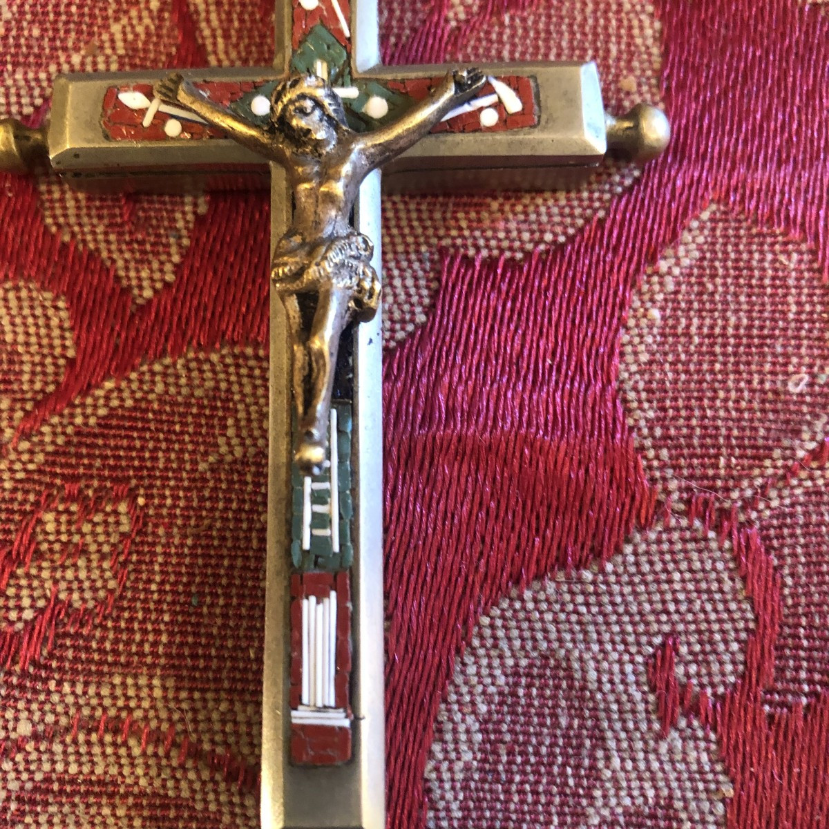 CROCE RELIQUIARIO CON FRAMMENTO DELLA S.CROCE DI N.S.G.C. -photo-2
