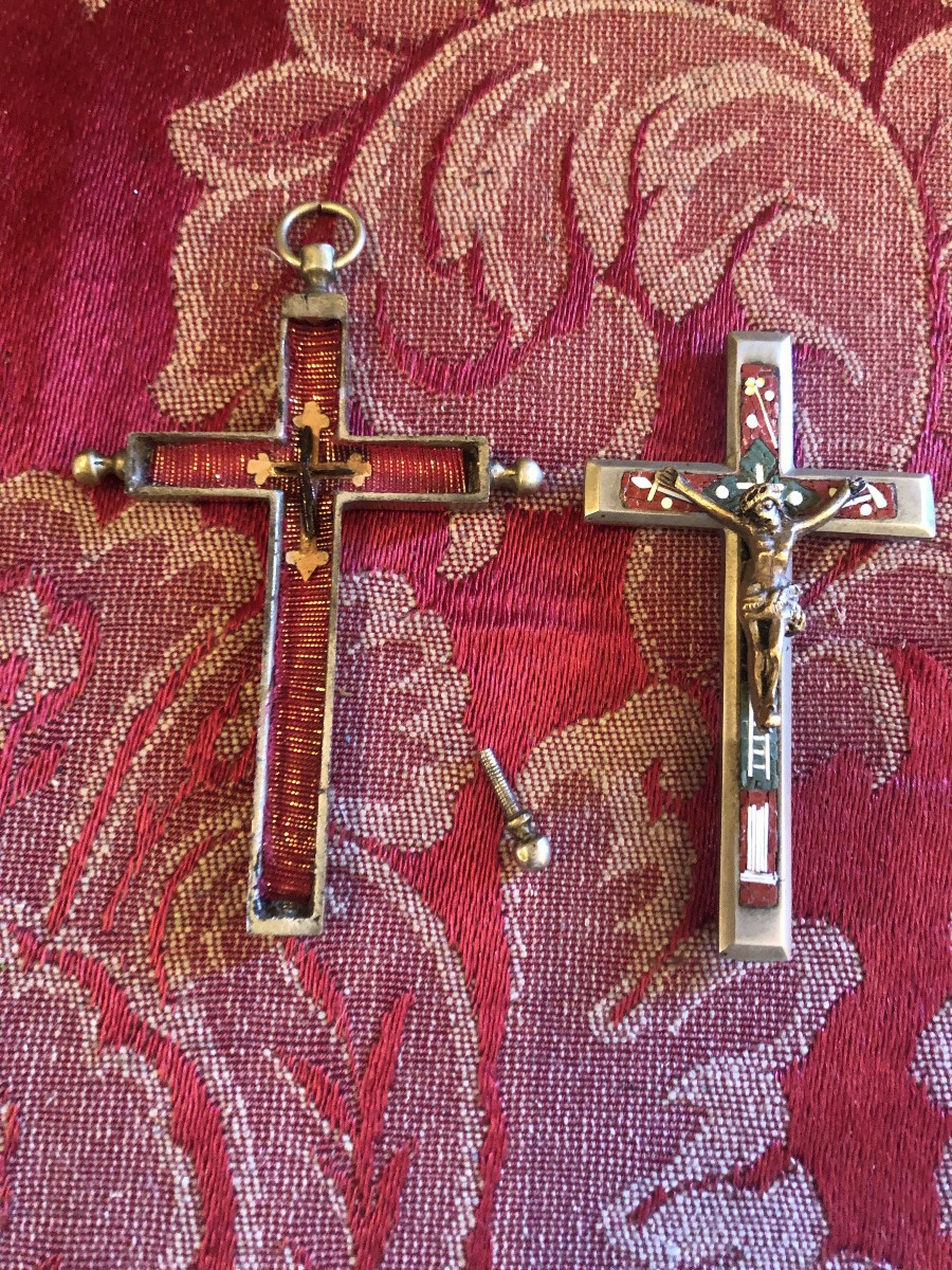 CROCE RELIQUIARIO CON FRAMMENTO DELLA S.CROCE DI N.S.G.C. -photo-3