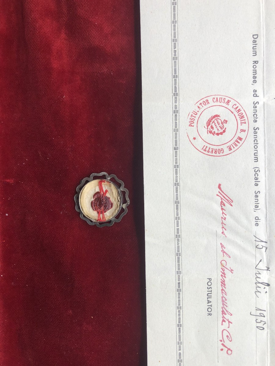 Reliquia con autentica di S.Maria Goretti-photo-3