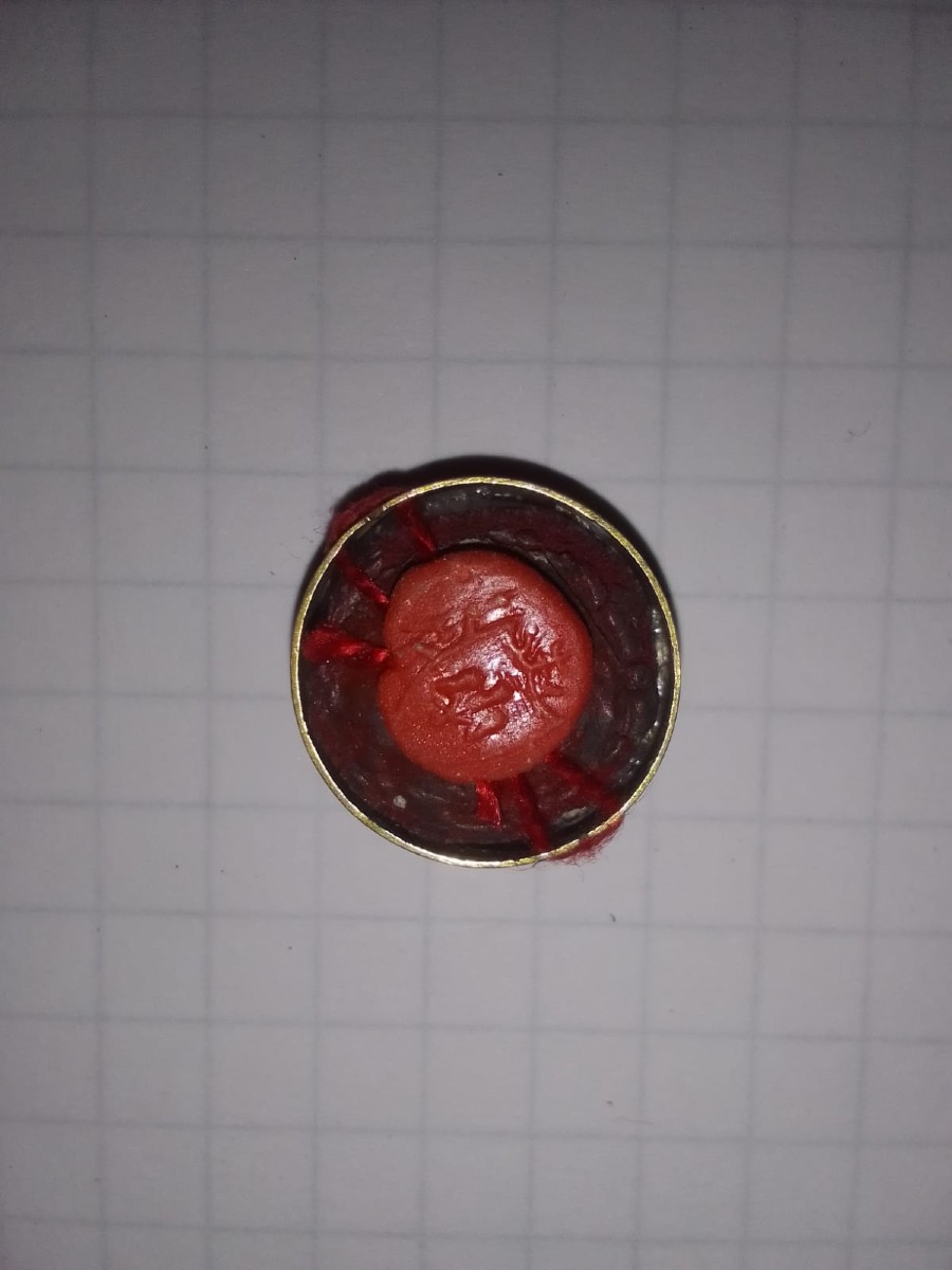 Croce pettorale reliquiario in argento con mosaico  e reliquia della S.Croce al suo interno-photo-5