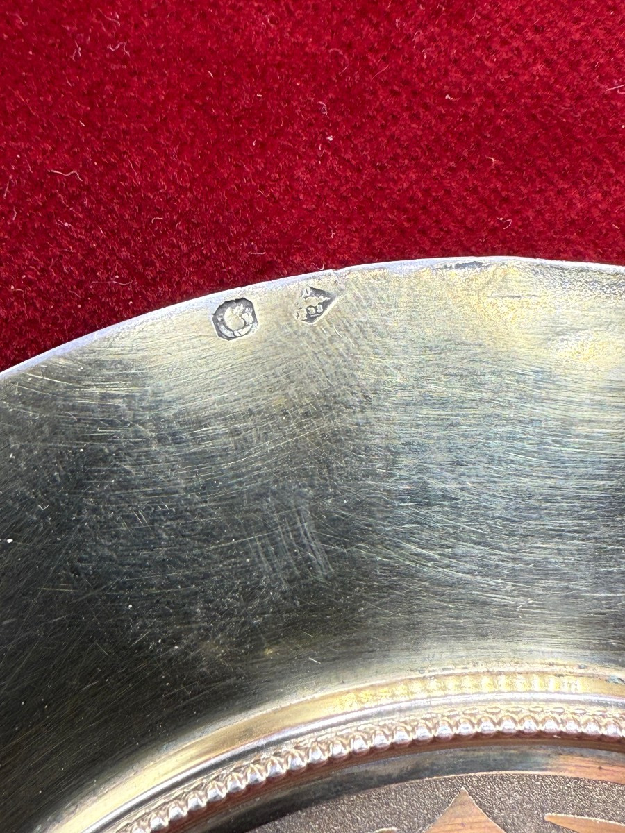 Patena francese in argento cesellato e dorato -photo-2