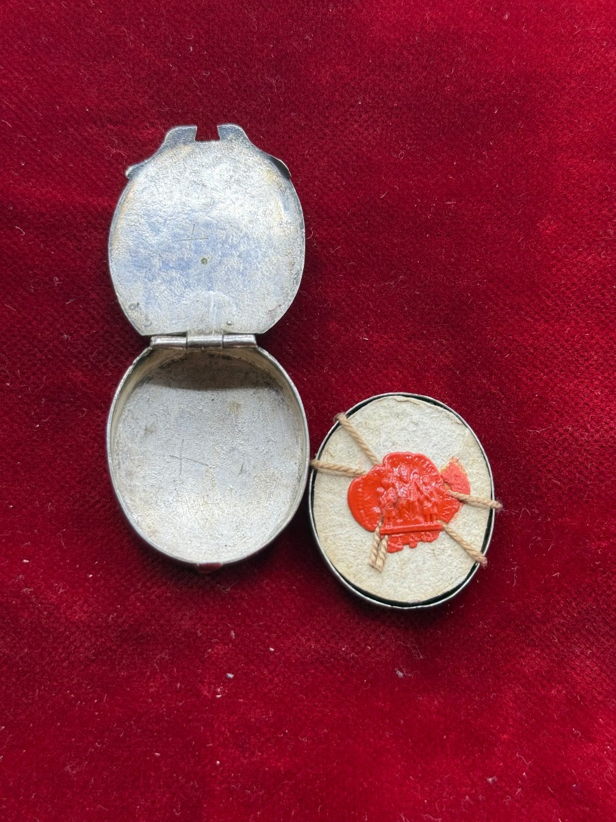 Reliquiario in argento di S.Giovanni Battista Elisabetta e Zaccaria  in sua teca d'argento-photo-2