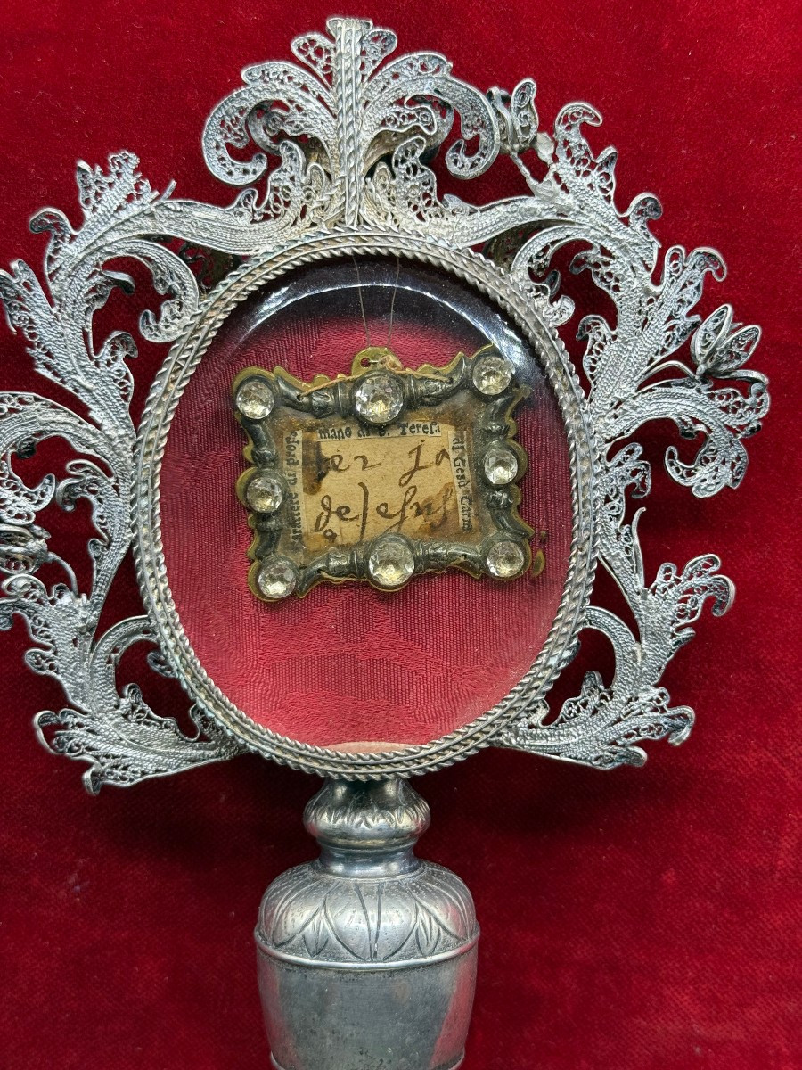 Reliquiario in argento ad ostensorio di Santa Teresa d'Avila-photo-3