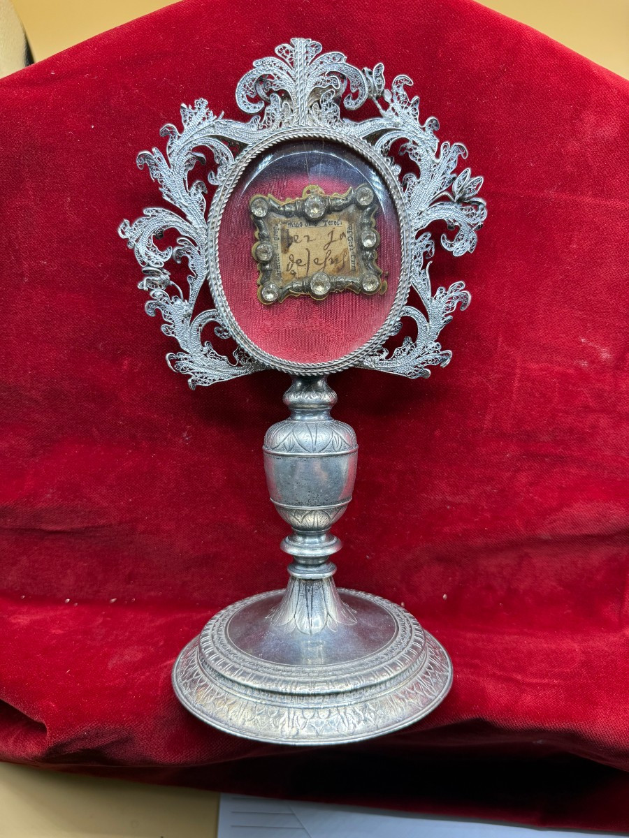 Reliquiario in argento ad ostensorio di Santa Teresa d'Avila