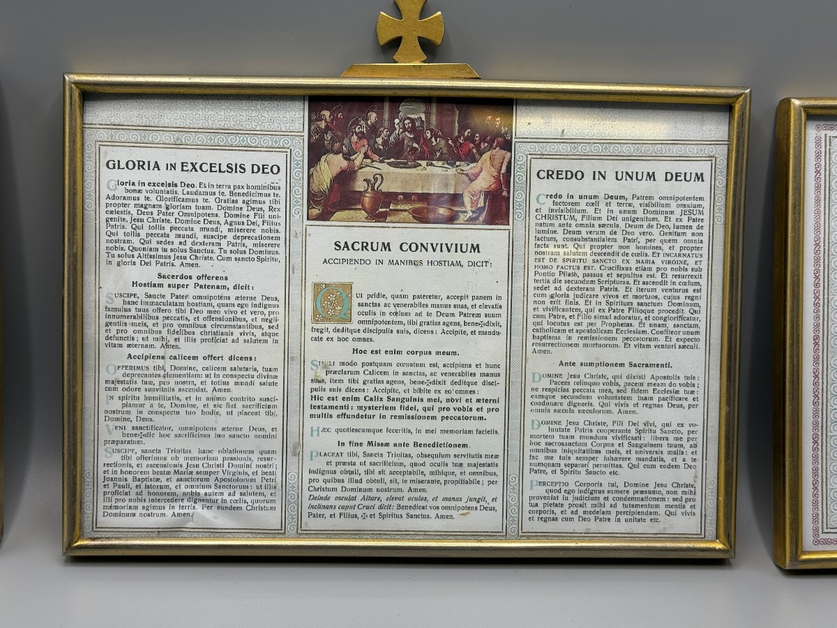 Set di Carteglorie da altare in metallo dorato-photo-2