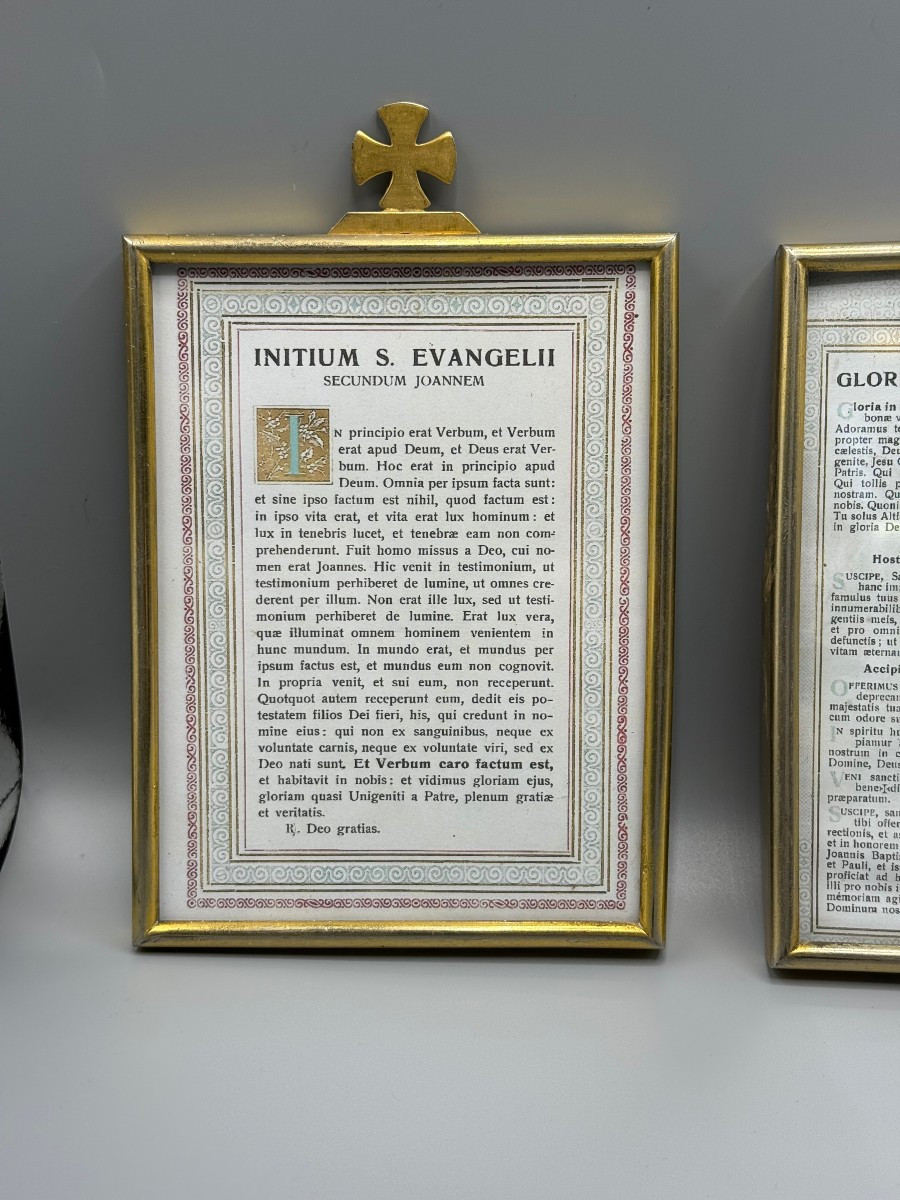 Set di Carteglorie da altare in metallo dorato-photo-3