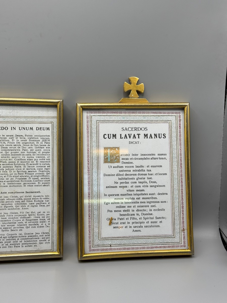 Set di Carteglorie da altare in metallo dorato-photo-4