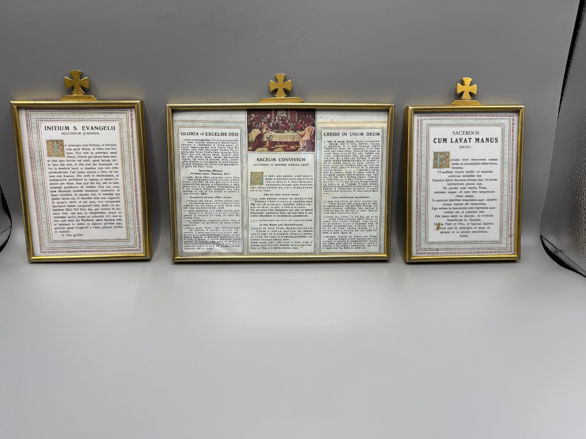 Set di Carteglorie da altare in metallo dorato